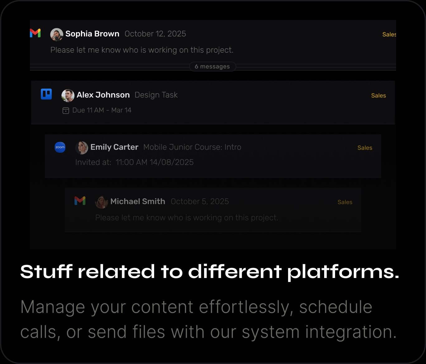 Content related to platforms